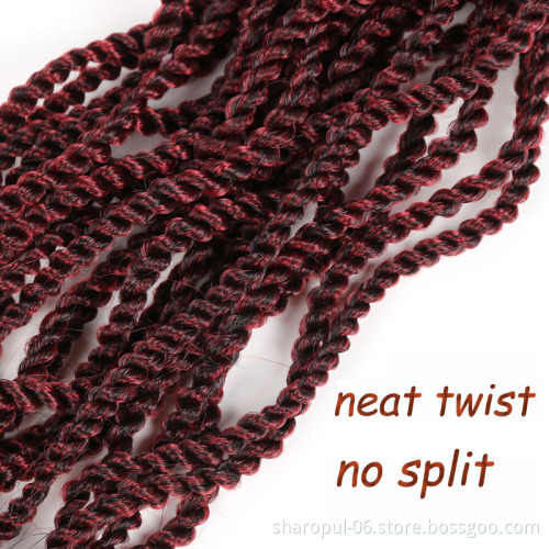 Senegalese Twist Crochet Hair Braids Extension 20inch 6packs 24strands/pack Wavy Curly Twist Crochet Hook Style